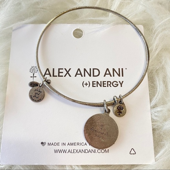 Alex and Ani Bangle Om Hindu Symbol Silver Tone - Picture 4 of 5